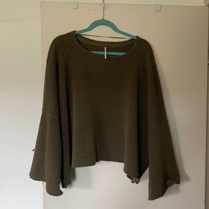 Free People olive green sweater